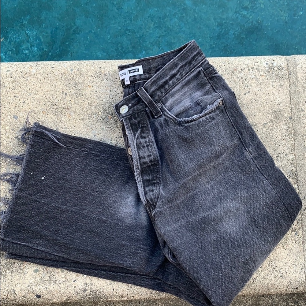 Re/Done Black Cropped Jeans